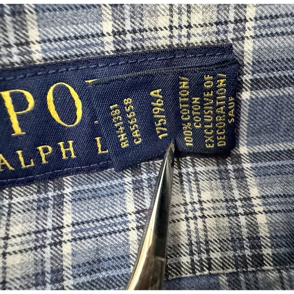 Ralph Lauren Shirt Mens Sz M Multicolor Plaid Button Blue Pony Long Sleeve - Picture 5 of 8